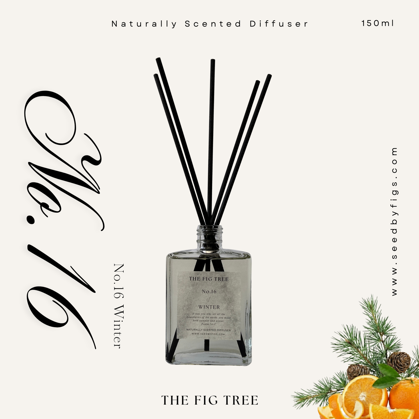 No.16 Winter 冬｜Naturally Scented Diffuser 大地自然淡香瓶 150ml