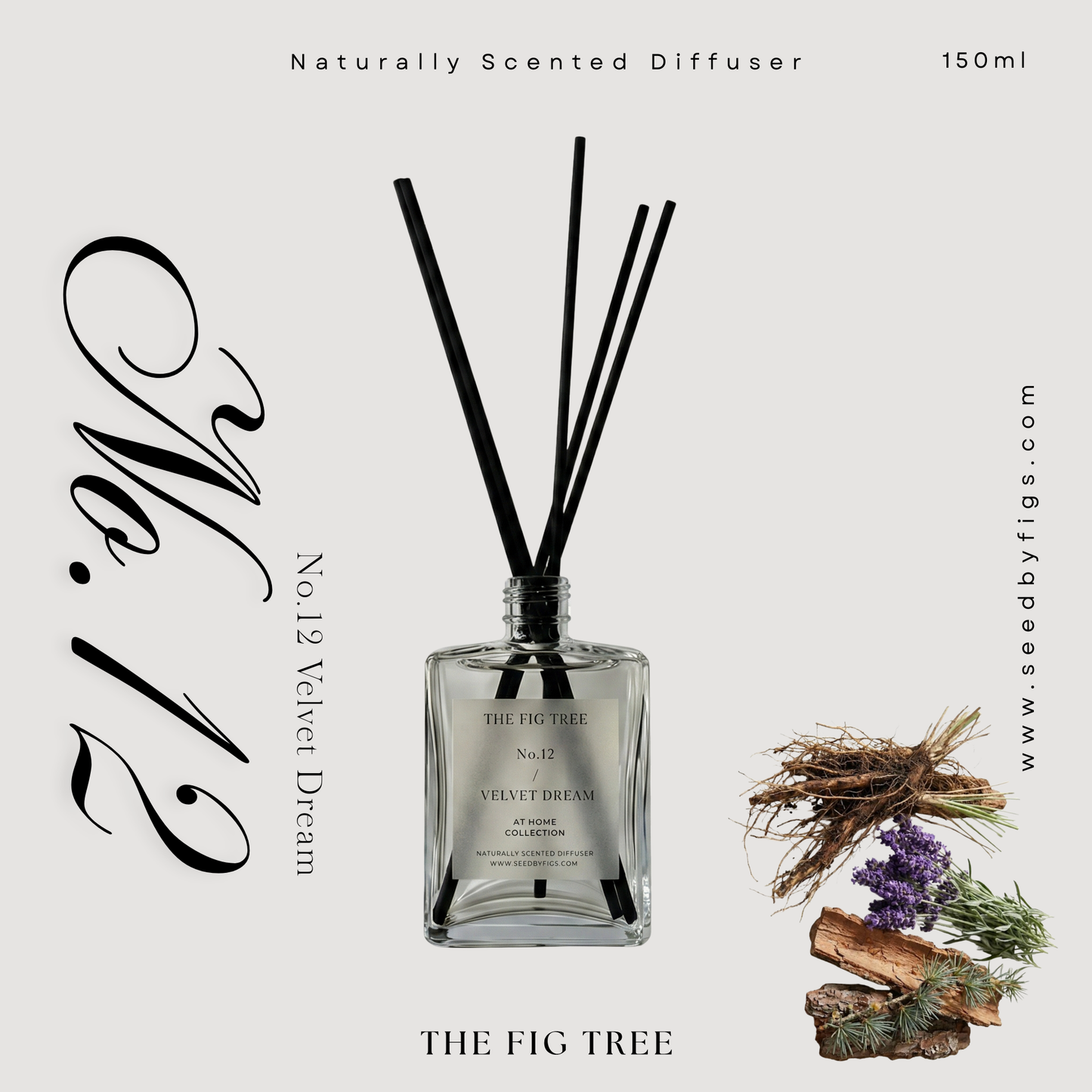 No.12 Velvet Dream 天鵝絨之夢｜Naturally Scented Diffuser 大地自然淡香瓶 150ml