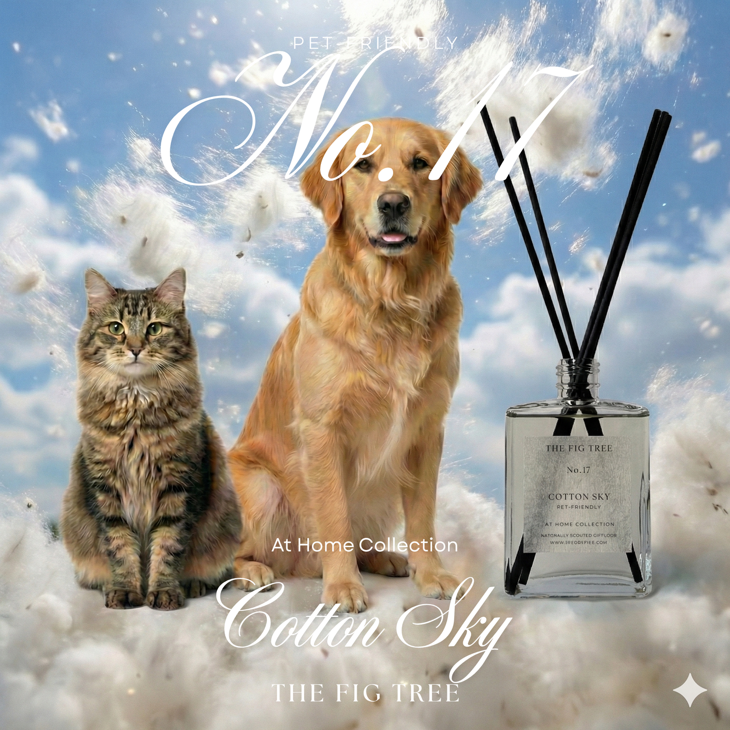 No.17 Cotton Sky 棉花天堂｜ Pet Friendly 寵物友善款 Naturally Scented Diffuser 大地自然淡香瓶 150ml
