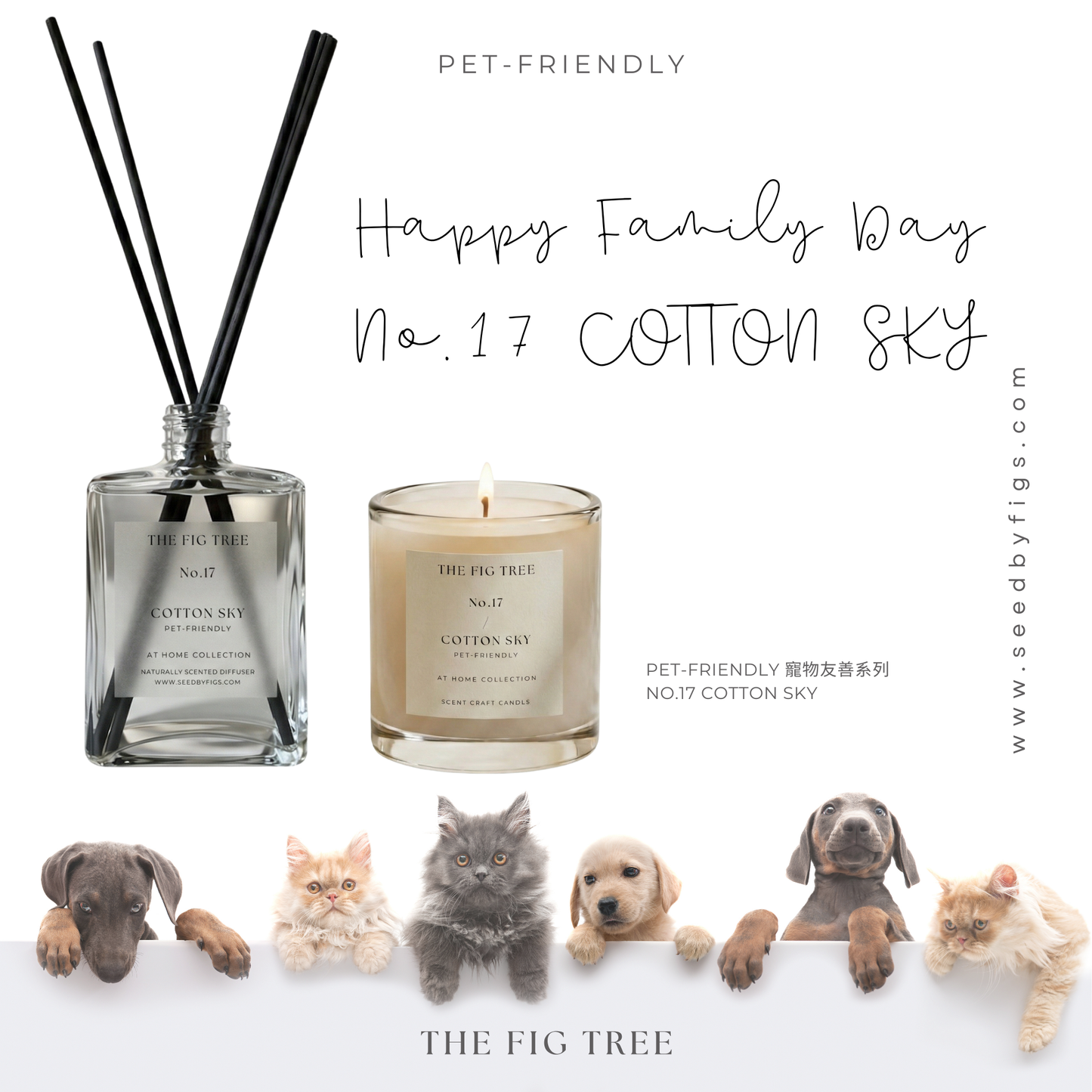 No.17 Cotton Sky 棉花天堂｜ Pet Friendly 寵物友善款 Naturally Scented Diffuser 大地自然淡香瓶 150ml