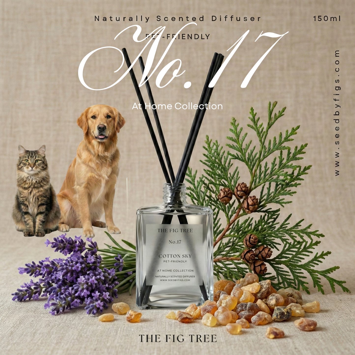 No.17 Cotton Sky 棉花天堂｜ Pet Friendly 寵物友善款 Naturally Scented Diffuser 大地自然淡香瓶 150ml